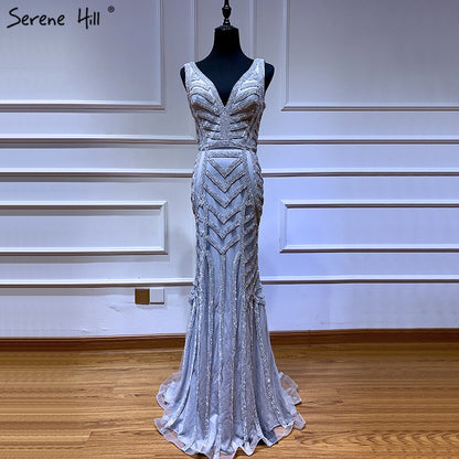 On Sale No Return No Refund Sale Serene Hill Wine Red Full Diamond Evening Dresses Gowns 2025 Luxury Mermaid Sexy Elegant For Women Party LA6212 - SERENE HILL