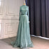 Serene Hill Wine Red Muslim Luxury Evening Dresses Gowns 2025 A-Line Sparkle Beaded For Women Party LA70991 - SERENE HILL