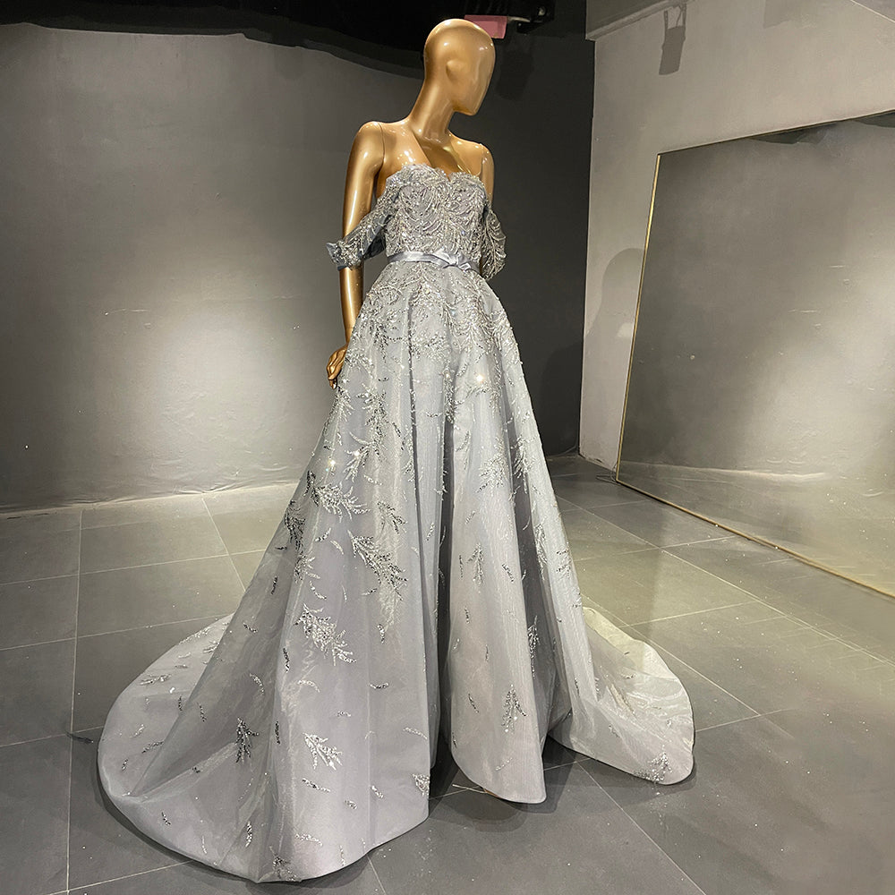 Serene Hill Zilver Luxe Sweetreart Avond Jurken 2025 Kralen A-lijn Sexy Voor Vrouwen Party LA71539 - SERENE HILL