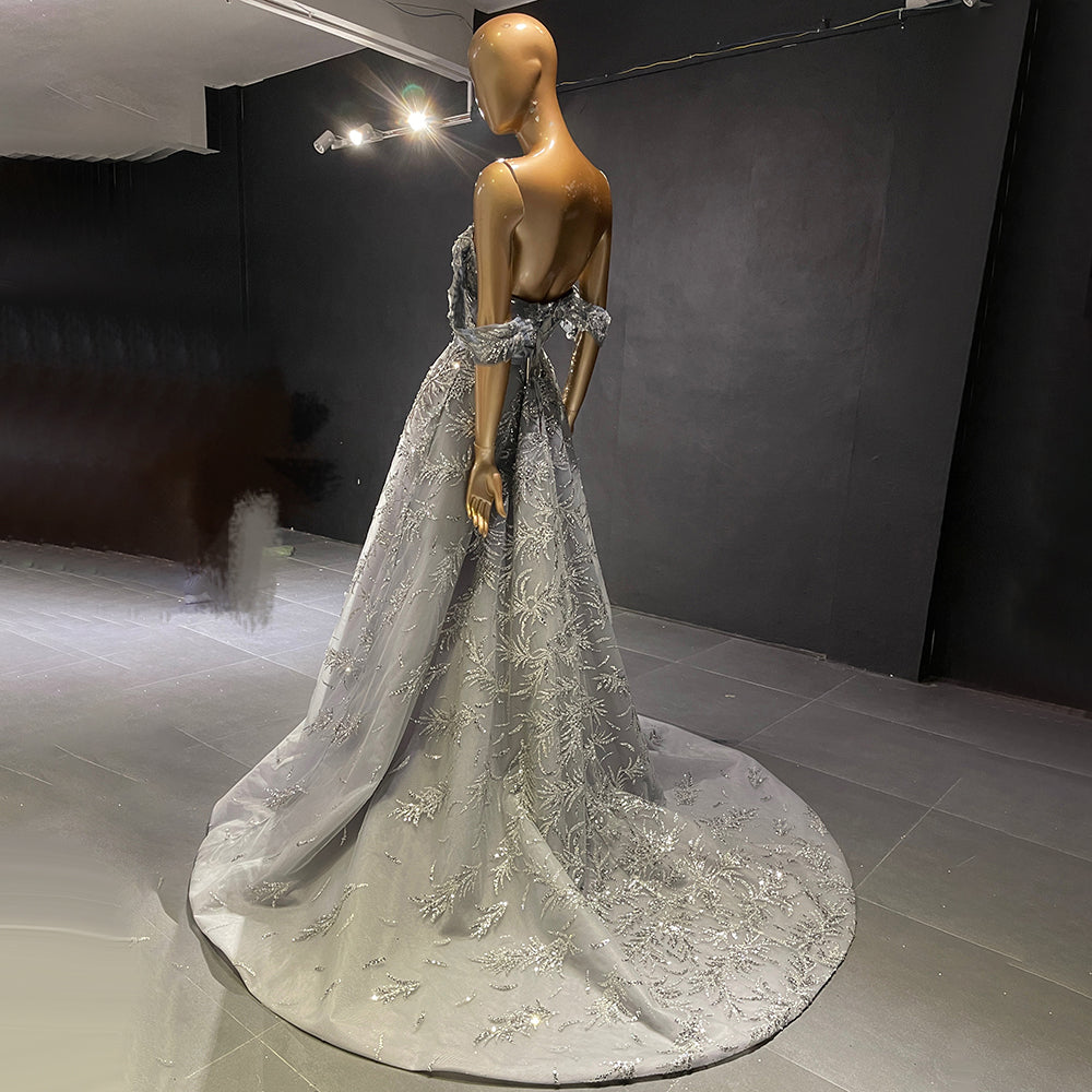 Serene Hill Zilver Luxe Sweetreart Avond Jurken 2025 Kralen A-lijn Sexy Voor Vrouwen Party LA71539 - SERENE HILL