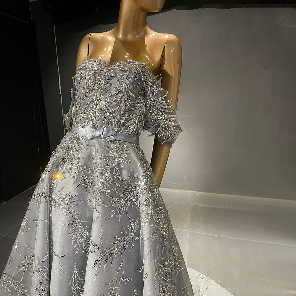 Serene Hill Zilver Luxe Sweetreart Avond Jurken 2025 Kralen A-lijn Sexy Voor Vrouwen Party LA71539 - SERENE HILL