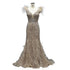 Serene Hill lilac Mermaid V-Neck Evening Dresses 2025 Feathers Beading Luxury Sexy Formal Dress LA70572 - SERENE HILL
