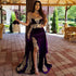 Serene Hill velvet Wine Red With Detachable Train Evening Gowns Split Luxury Tassel Sexy For Women Party 2025 LA70789 - SERENE HILL