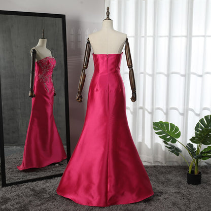 Fuchsia Mermaid Dubai Luxury Evening Dresses with Cape Shawl LA71896 - SERENE HILL