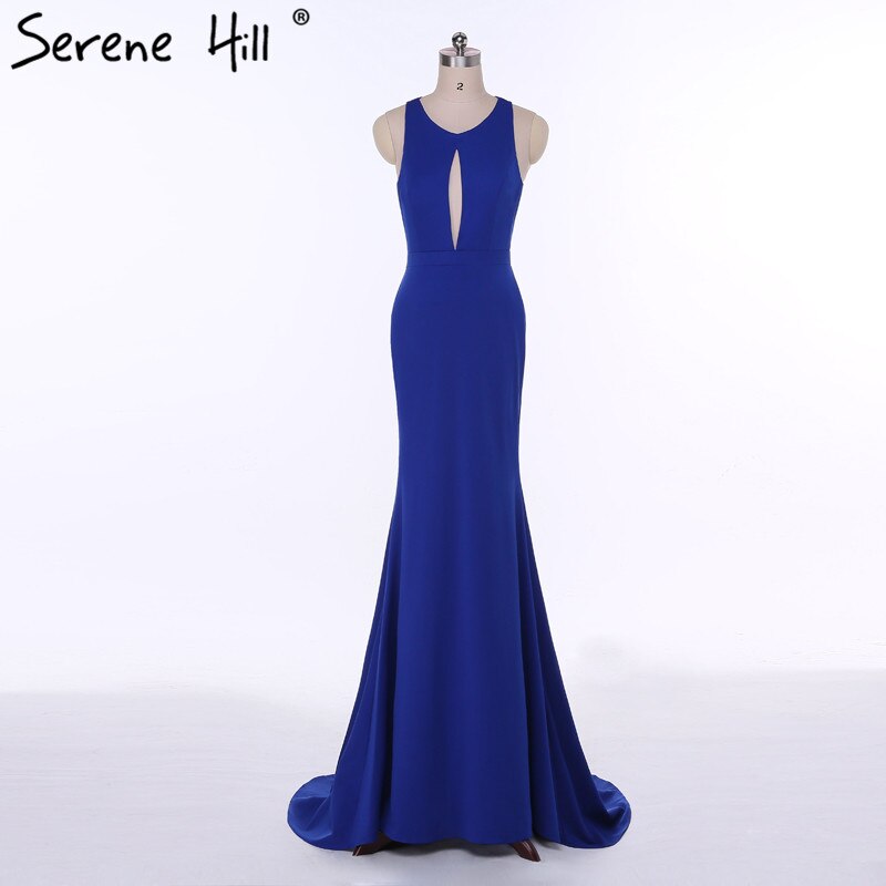 On Sale no return no refundSale Vestidos Festa Curto Blue Simple Prom Dresses Sexy Mermaid Elegant Fashion Long Evening Party 2025 Serene Hill LA6108 - SERENE HILL