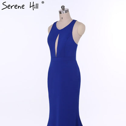 On Sale no return no refundSale Vestidos Festa Curto Blue Simple Prom Dresses Sexy Mermaid Elegant Fashion Long Evening Party 2025 Serene Hill LA6108 - SERENE HILL