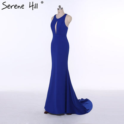 On Sale no return no refundSale Vestidos Festa Curto Blue Simple Prom Dresses Sexy Mermaid Elegant Fashion Long Evening Party 2025 Serene Hill LA6108 - SERENE HILL