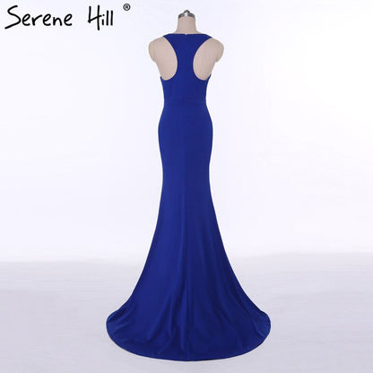 On Sale no return no refundSale Vestidos Festa Curto Blue Simple Prom Dresses Sexy Mermaid Elegant Fashion Long Evening Party 2025 Serene Hill LA6108 - SERENE HILL