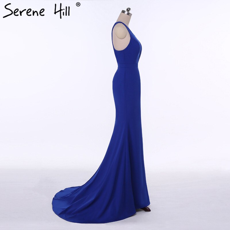 On Sale no return no refundSale Vestidos Festa Curto Blue Simple Prom Dresses Sexy Mermaid Elegant Fashion Long Evening Party 2025 Serene Hill LA6108 - SERENE HILL