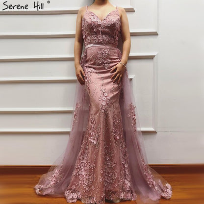 White Handmade Flower Pearl Sexy Evening Dresses 2025 Sleeveless Mermaid Luxury Lace Formal Dress Real Photo LA60711 - SERENE HILL