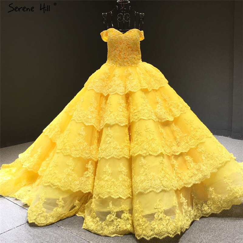 Wine Red Luxury Lace Tiered Sexy Wedding Dress Sleeveless Beading Bridal Gowns 2025 Real Picture HM66786 Custom Made - SERENE HILL