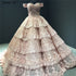 Wine Red Luxury Lace Tiered Sexy Wedding Dress Sleeveless Beading Bridal Gowns 2025 Real Picture HM66786 Custom Made - SERENE HILL