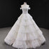 Wine Red Luxury Lace Tiered Sexy Wedding Dress Sleeveless Beading Bridal Gowns 2025 Real Picture HM66786 Custom Made - SERENE HILL