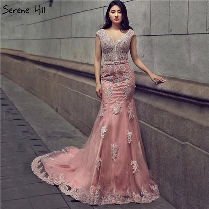 Photography Mermaid Wedding Dress Deep-V Beading Crystal Bridal Gowns HM66259 - SERENE HILL