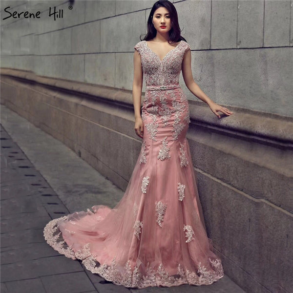 Photography Mermaid Wedding Dress Deep-V Beading Crystal Bridal Gowns HM66259 - SERENE  HILL