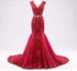 Photography Mermaid Wedding Dress Deep-V Beading Crystal Bridal Gowns HM66259 - SERENE HILL