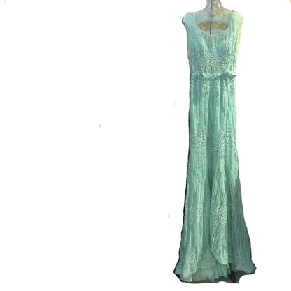 On Sale No Return No Refund Sale Green Embroidery Pearls Lace Mermaid Evening Dresses Sexy Pearls Lace LA6231 - SERENE HILL