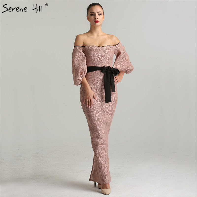 On Sale no return no refundSale 2025 Newest Off Shoulder Sexy Evening Dresses Half Sleeves Fashion Mermaid Lace Evening Gowns Real Photo QA8001 - SERENE  HILL