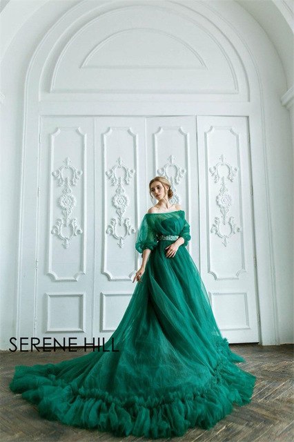 Long Train Pregnant Photography Wedding Gown Photo Dress HA2005 - SERENE  HILL