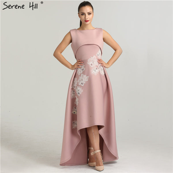On Sale No Return No Refund Sale Appliques Crystal Fashion Evening Dress Asymmetrical Sexy Women Formal  QA8013