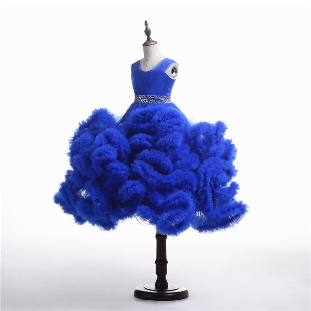 On Sale No Return No Refund Rushed Girls Pageant Dresses Cloud Flower Girl Dresses Custom Made HTA0001 - SERENE HILL