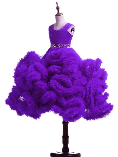 On Sale No Return No Refund Rushed Girls Pageant Dresses Cloud Flower Girl Dresses Custom Made HTA0001 - SERENE HILL