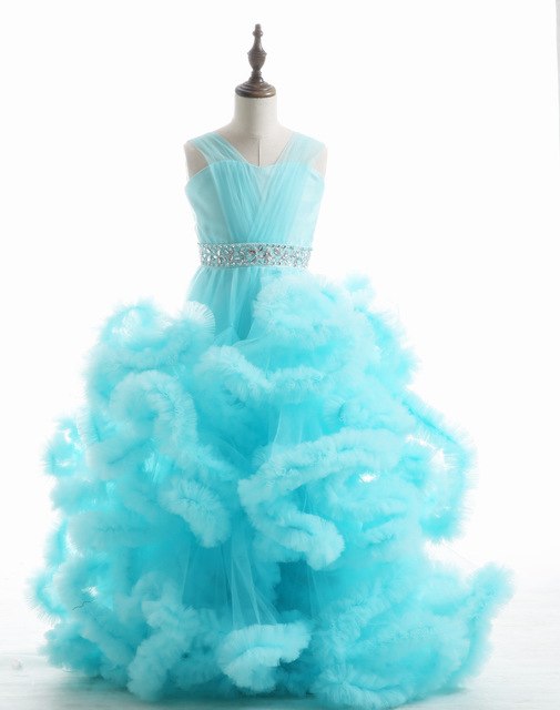 On Sale No Return No Refund Rushed Girls Pageant Dresses Cloud Flower Girl Dresses Custom Made HTA0001 - SERENE HILL