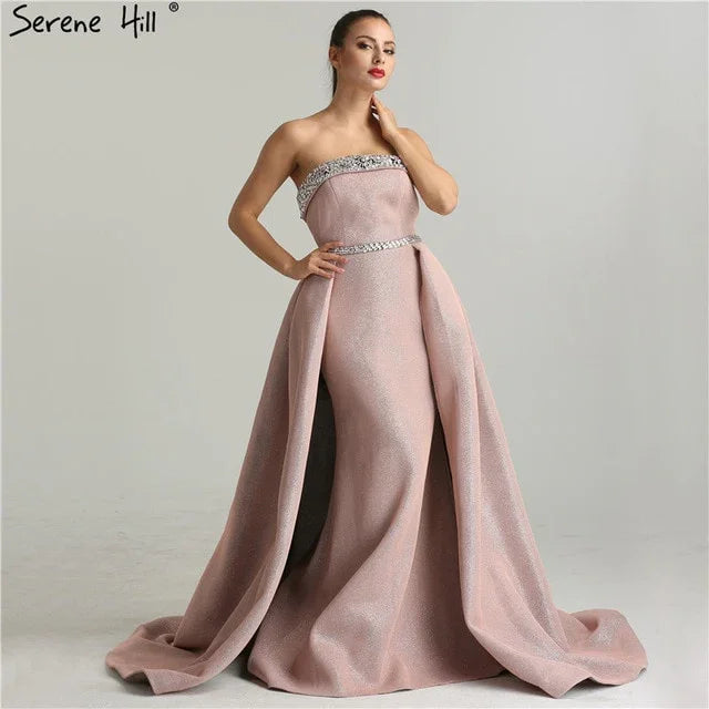 On Sale No Return No Refund Sale DuBai Designer Pink Beading Luxury Slim Sexy Mermaid Evening Dresses Vintage High-end Evening Gowns Real Photo LA6339 2025 - SERENE HILL