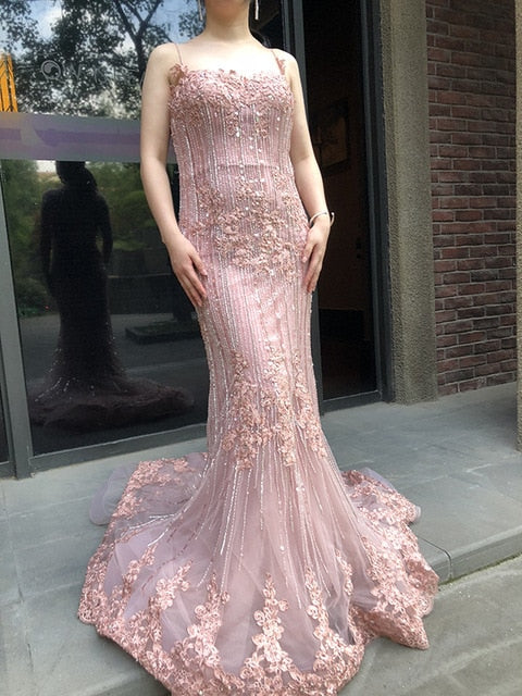 On Sale No Return No Refund Mermaid Lace Elegant Evening Dresses Evening Party LA6105 - SERENE  HILL