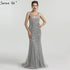 On Sale no return no refundSale Grey Luxury Sleeveless Sexy Evening Dresses Elegant Mermaid Sequined Sparkle LA6580 - SERENE HILL