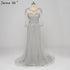 Sale Beading Sequined Tulle Evening Dress Transparent Long Sleeves Mermaid Evening Gown LA6395 - SERENE HILL
