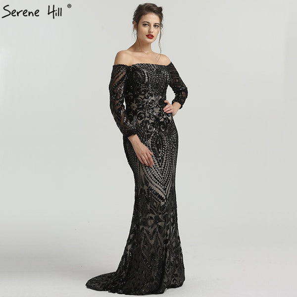 On Sale no return no refundSale Off Shoulder Sequined Evening Gowns Evening Dress LA6476 - SERENE  HILL