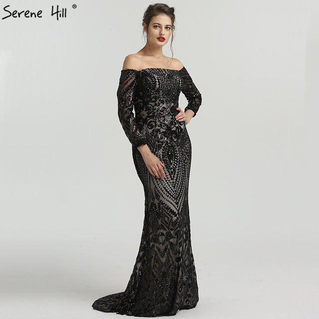 On Sale no return no refundSale Off Shoulder Sequined Evening Gowns Evening Dress LA6476 - SERENE  HILL