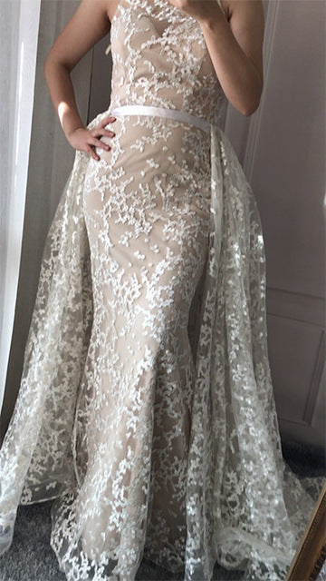 On Sale no return no refundSale Pink Lace Dubai Designer Sexy Evening Dresses Mermaid Evening Gown LA6282 - SERENE HILL