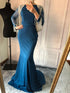 Beading Chain Elegant Mermaid Prom Dresses Crystal LA6219 - SERENE HILL