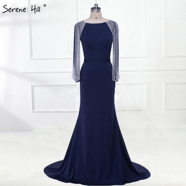 Beading Chain Elegant Mermaid Prom Dresses Crystal LA6219 - SERENE  HILL