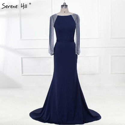 Beading Chain Elegant Mermaid Prom Dresses Crystal LA6219 - SERENE HILL