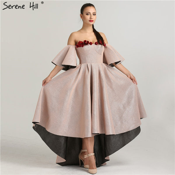 On Sale No Return No Refund Sale Evening Dresses  beading Flowers Asymmetrical Evening Gowns QA8009 - SERENE  HILL