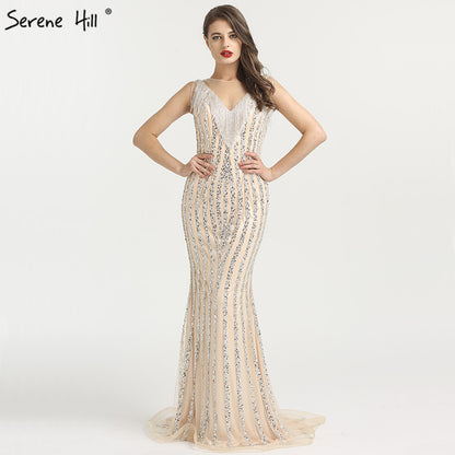 On Sale No Return No Refund Luxury Sparkle Sleeveless Mermaid Evening DressesEvening Gowns LA6357 - SERENE HILL