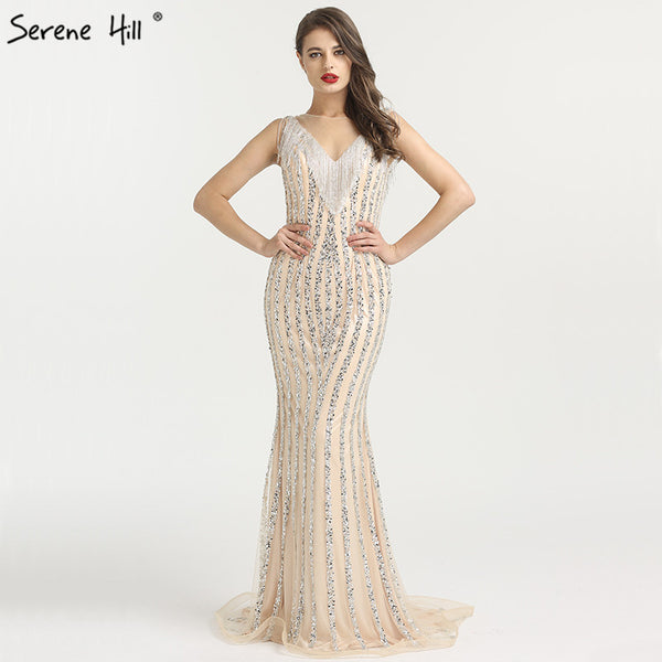 On Sale No Return No Refund  Luxury Sparkle Sleeveless Mermaid Evening DressesEvening Gowns LA6357 - SERENE  HILL