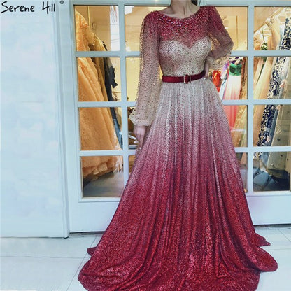 On Sale no return no refundSale Diamond Crystal Evening Dresses Embroidery Pearls Fashion Sexy Evening Gowns LA6515 - SERENE HILL