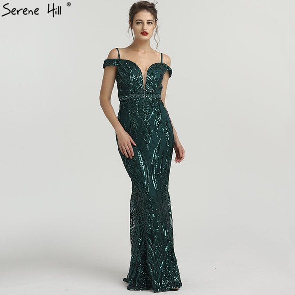 Boat Neck  Mermaid Evening Dresses Sequined Diamond Elegant LA6582 on sale - SERENE  HILL
