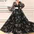 On Sale No Return No Refund Long Sleeve V-Neck Evening Dresses Tulle Formal LA6287 - SERENE HILL