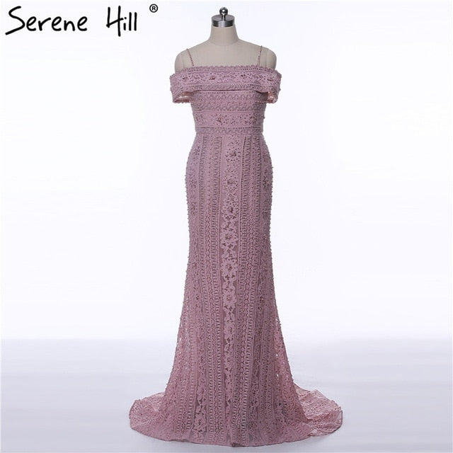 On Sale no return no refundSale Newest Mermaid Elegant Evening Dress Long Sexy Sleeveless Pearls Beading Evening Gowns  Serene Hill LA6013 - SERENE  HILL
