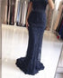 On Sale no return no refundSale Pink Mermaid Boat Neck Evening Dresses Lace Pears Diamond LA6560 - SERENE HILL