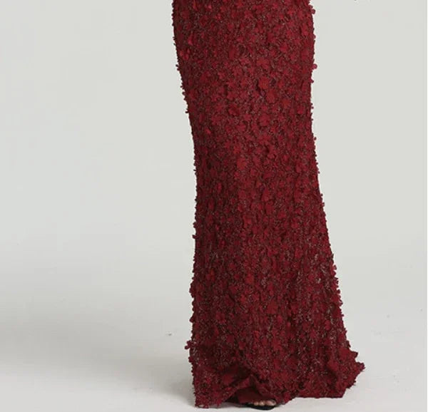 On Sale No Return No Refund Sale Sexy Mermaid Short Sleeves Luxury Evening Dresses Flowers Lace Pearls Fashion Elegant Evening Gowns 2025 Serene Hill LA6311 - SERENE HILL