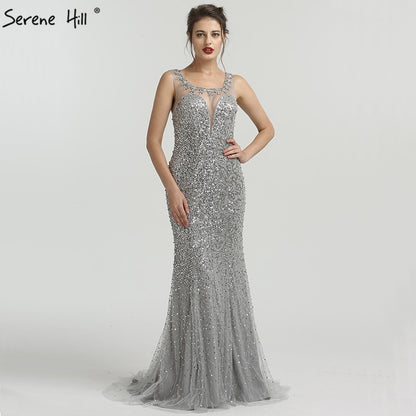 On Sale no return no refundSale Grey Luxury Sleeveless Sexy Evening Dresses Elegant Mermaid Sequined Sparkle LA6580 - SERENE HILL