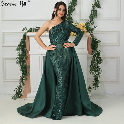 One Shoulder Long Sleeves Evening Dresses LA6619 - SERENE HILL
