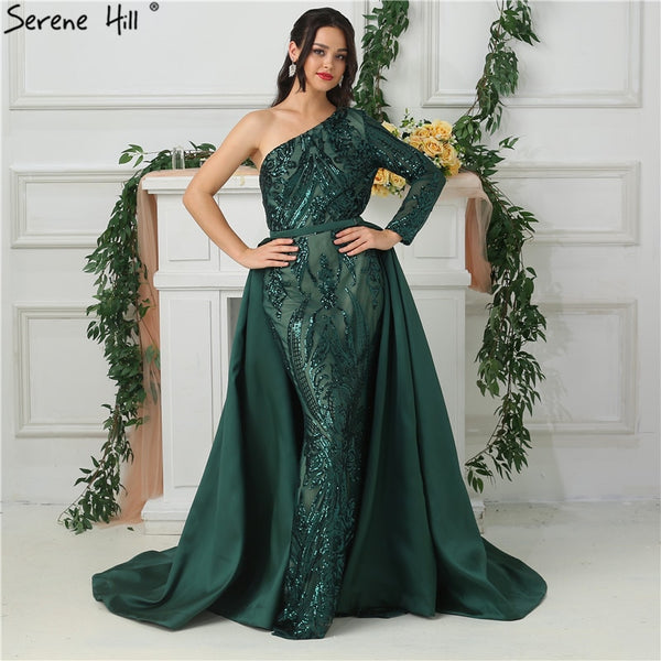 One Shoulder Long Sleeves Evening Dresses LA6619 - SERENE  HILL