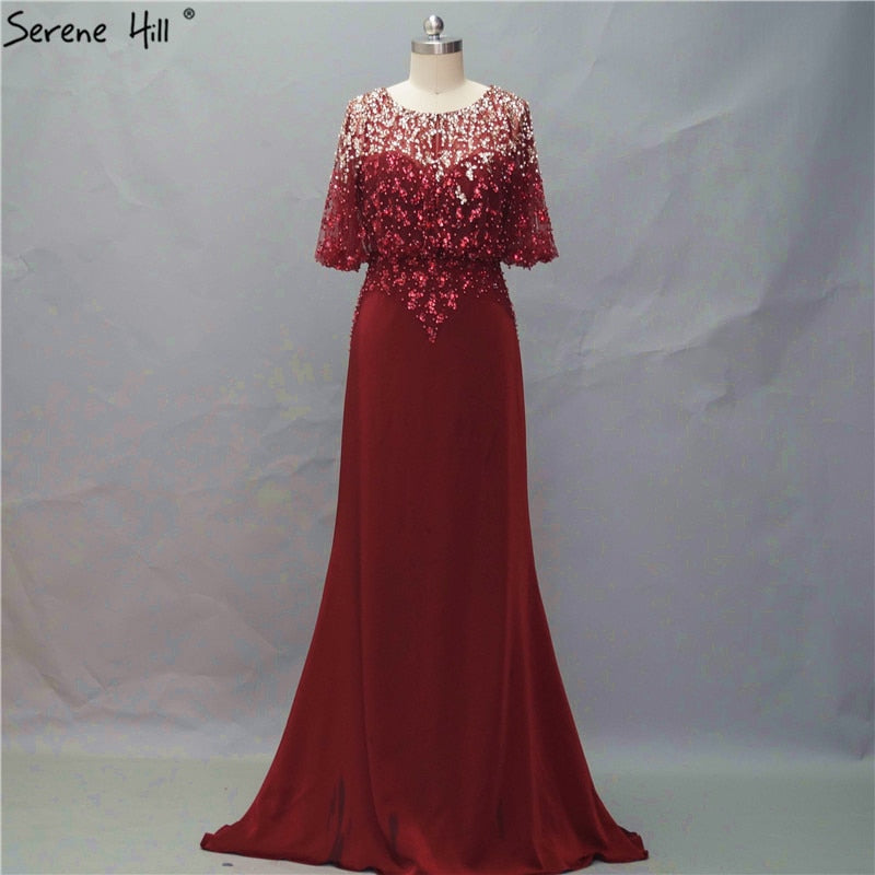 On Sale no return no refundSale Wine Red Sleeveless Fashion New Evening Dresses Beading Bride LA6617 - SERENE HILL